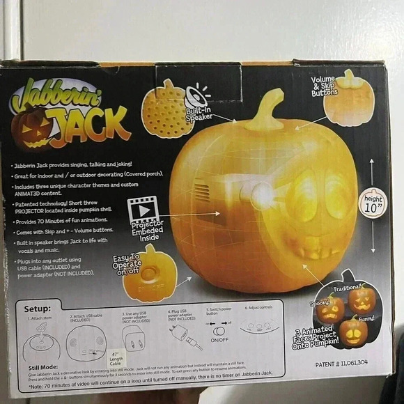 Mindscope Jabberin Jack Talking Animated Pumpkin with Built in Projector & Sp... - Picture 2 of 5